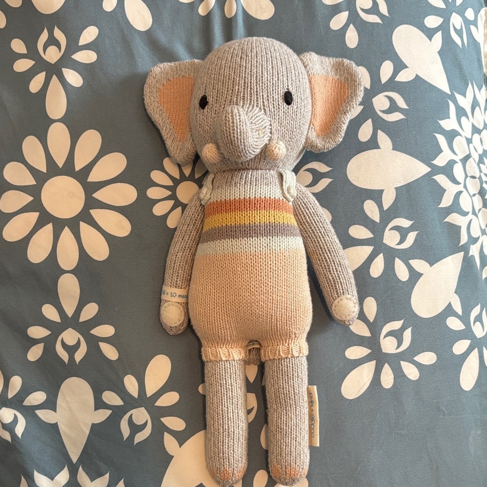 Cuddle + Kind Evan the Elephant 13” Little Hand Knit Doll